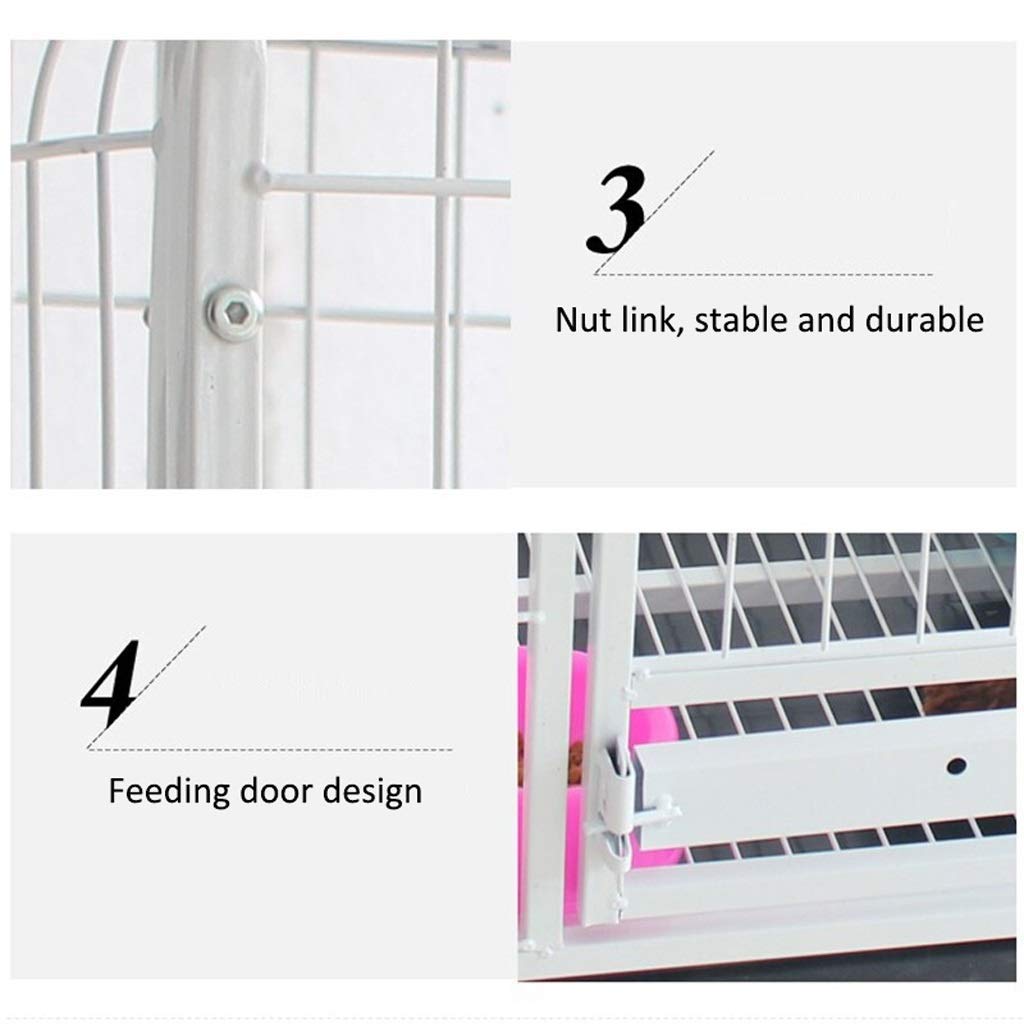 Crate Dog Cage Cat Cage Square Tube Dog Cage Pet Dog Cage Dog House Rabbit Cage Supplies White with Skylight Pet Playpen (Large)