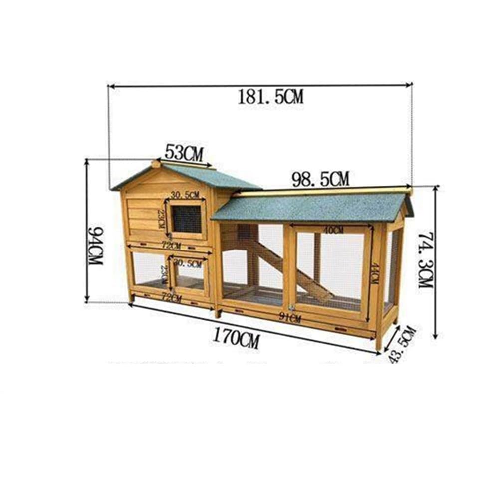 Rabbit cage Spacious Outdoor Pet Rabbit Cage - Create a Dream Home Villa with an Inviting Nest for Your Furry Friends
