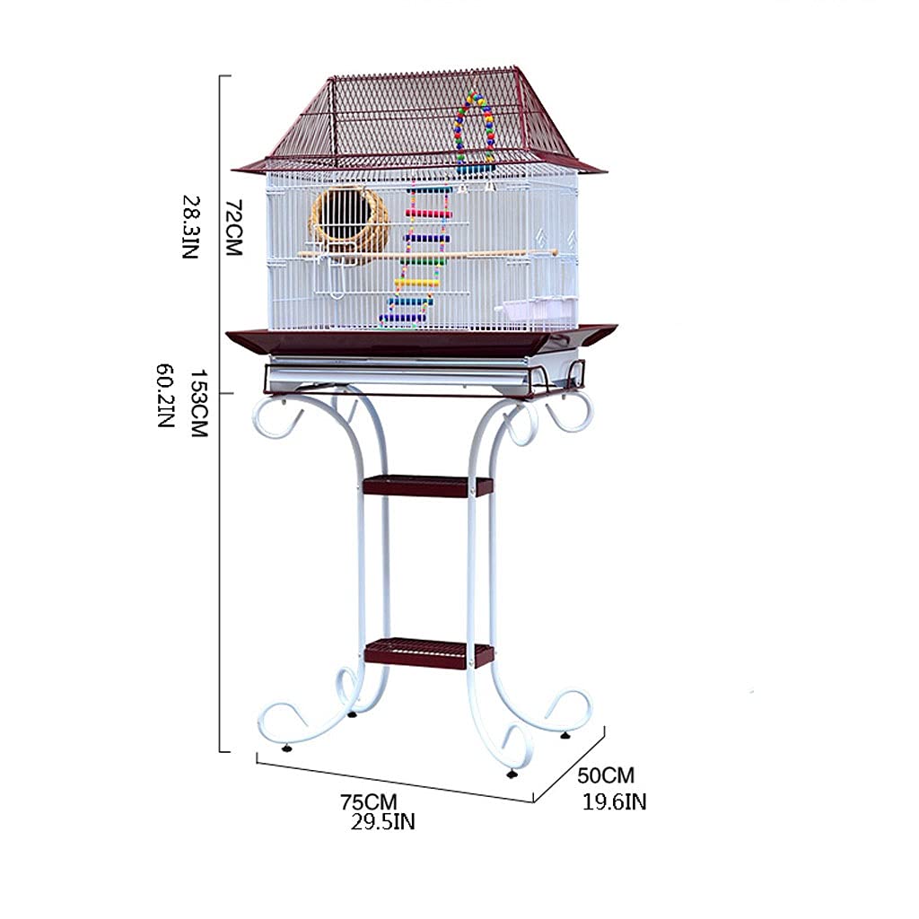 Bird Cage Household Parrot Cage Pet Cage Ling Tiger Skin Cage Can Be Decorated Separately Suitable for Small Parrot Canary Pet Supplies,
