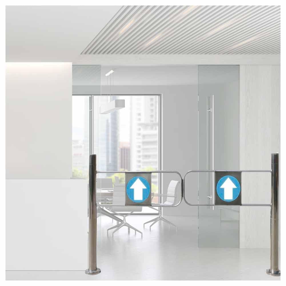 Stainless Steel Automatic Swing Gate - 97cm / 38" Self-Closing Barrier Door - 1-Way Supermarket Entrance Door for Libraries, Stores, Hallways, and Malls(130 cm)