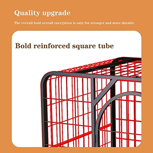 pet Crate Heavy-Duty Metal Wire Dog Cage, Easy to Install, Dog Crate Strong Metal Pet Kennel Playpen Large Dogs Cage with Lockable Wheels & Two Doors (Size : XL:110 * 72 * 96cm)