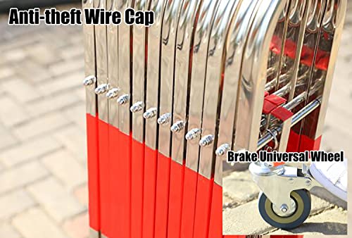 Mobile Expandable Retractable Traffic Barrier - 2.5 to 20m Stainless Steel Folding Gate with Wheels for Outdoor Industrial Safety Solutions