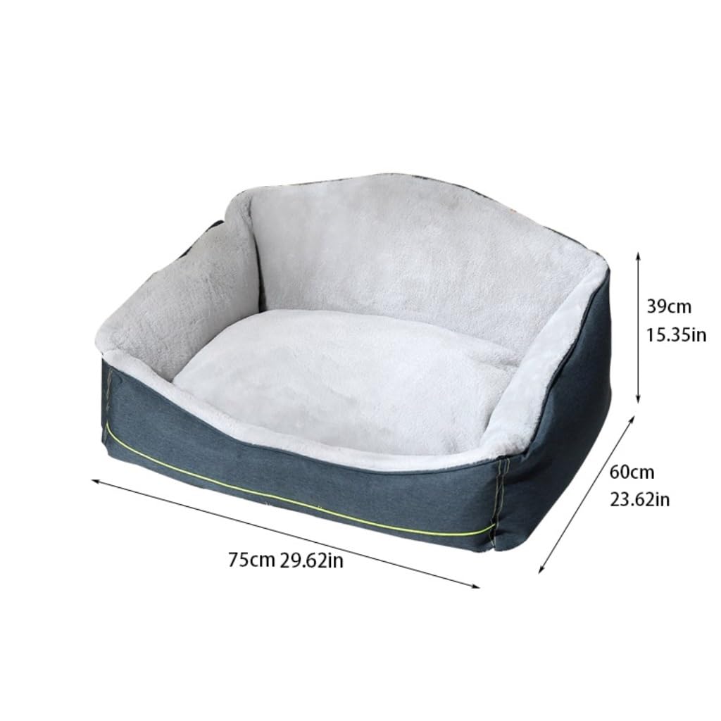 TOWINE Pet Bed Kennel Autumn and Winter Soft Warm Large Dog Detachable Washable Dog Mattress Sofa Pet Supplies Dog Bed Dog Sofa (Color : One Color, Size : 75cm*60cm*39cm)