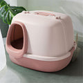 Large Space Fully Enclosed Cats Litter Box with Cushion Cats Toilet Splash Proof Toilet Training Pet Potty (Color : B) (B)