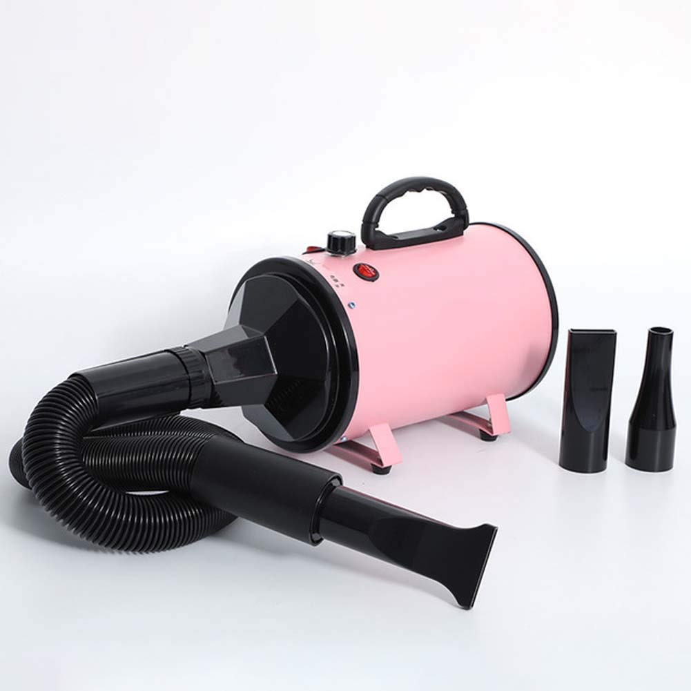 Dog Dryer, 2200W/3.2Hp Motor Stepless Adjustable Speed Dog Hair Dryer Pet Hair Force Dryer Dog Grooming Dryer, Reduce Noise, Heat Insulation (Color : Pink)
