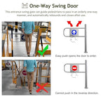 Universal Stainless Steel Safety Barrier - Rotating Gate for Supermarket Doors - Fits 90 x 100 cm Doors - Secure Access Control Solution