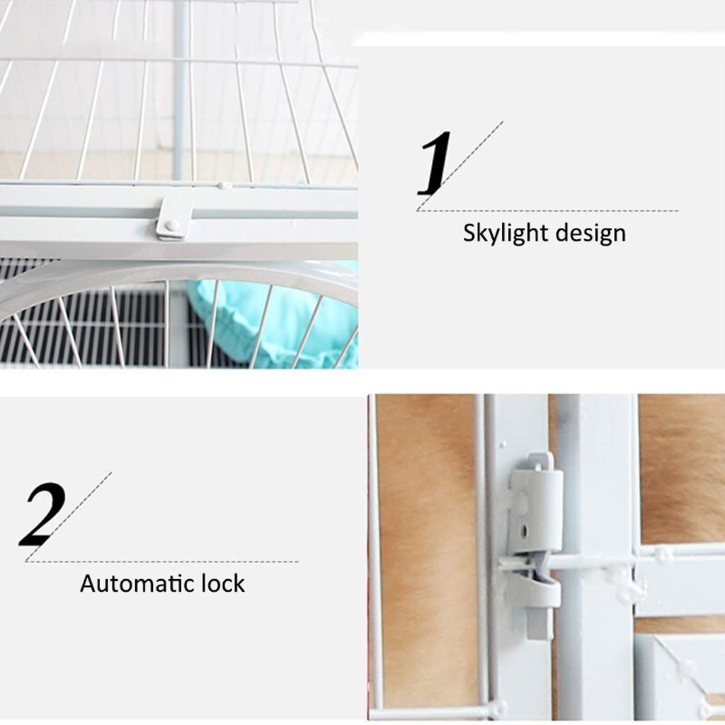 Crate Dog Cage Cat Cage Square Tube Dog Cage Pet Dog Cage Dog House Rabbit Cage Supplies White with Skylight Pet Playpen (Large)