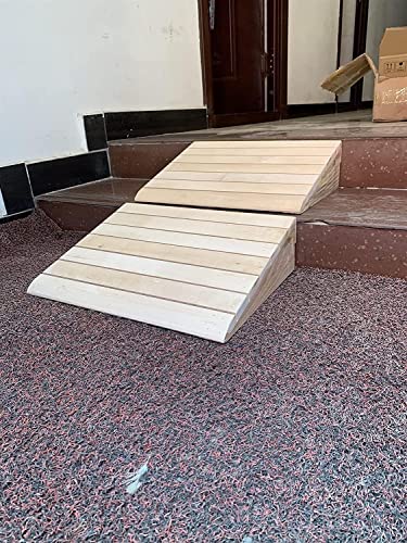 Extra Wide Dog Ramps for Cars, Wooden Threshold & Curb Ramps, Anti-Skid Door Transition Ramp for Wheelchairs & Mobility Scooters, Heavy Duty Pet Access Solution