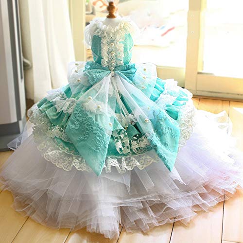 Princess Pet Dog Wedding Dress Cats Dress Puppy Skirt Clothes Pet Tutu Skirt Bride Costume Supplies (Size : Large) (XX)