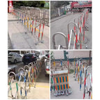 Telescopic Traffic Fence Folding Portable Scissor Gate,Folding Security Barrier Gate Expandable Metal Barricade Traffic Fence Safety Barricade with Casters 360° Rolling Barricade Gate for Dr