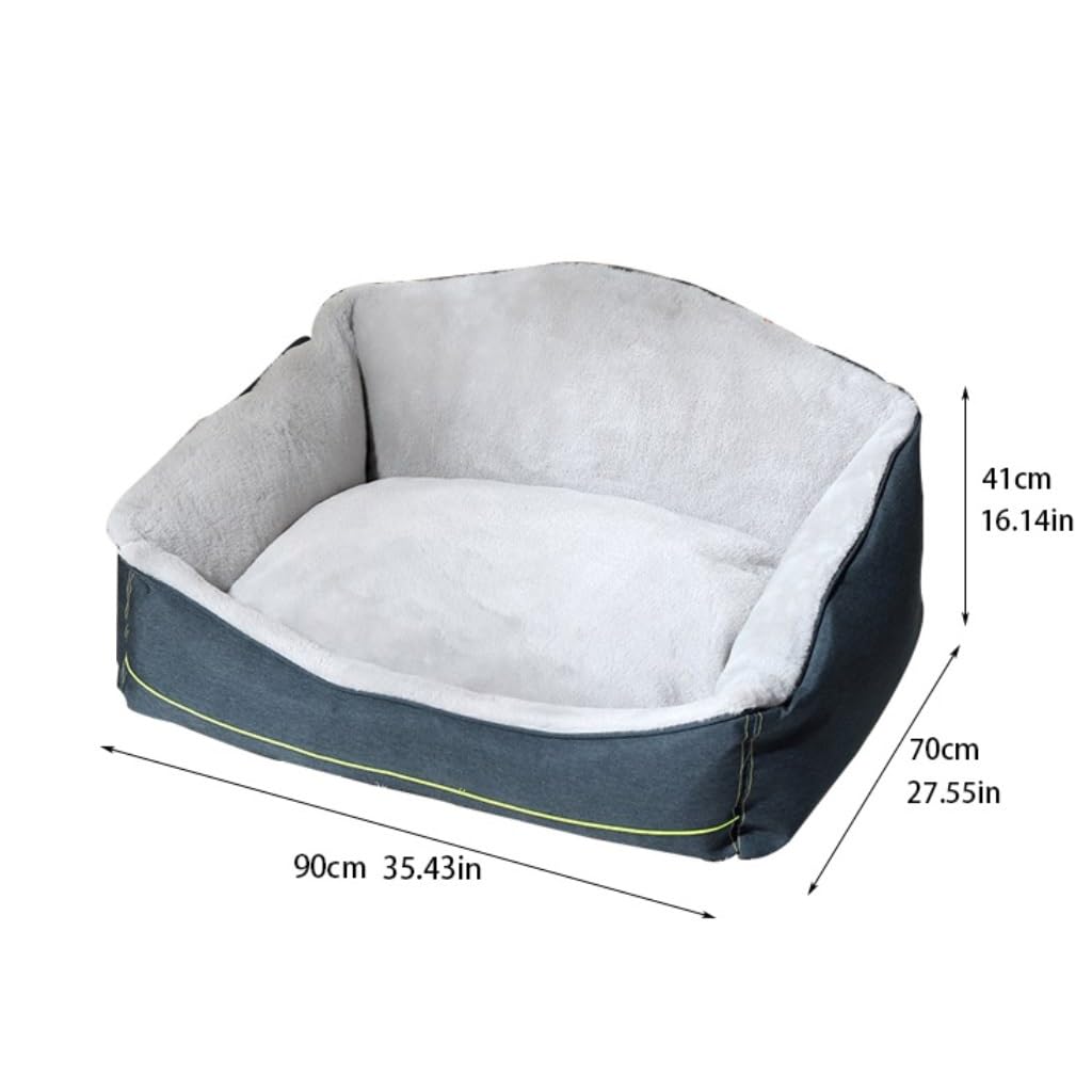 Dog Bed Kennel Autumn and Winter Soft Warm Large Dog Detachable Washable Dog Mattress Sofa Pet Supplies Pet Bed (Color : One Color, Size : 75cm*60cm*39cm) (One Color 90cm*70cm*41cm)
