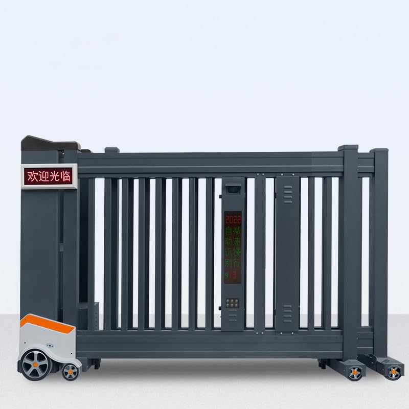 QIGONG Automatic Aluminum Sliding Gate, Wall Mount, 63x39 Inches, 15 Pounds, Retractable Security Barrier for Industrial Driveway Entry