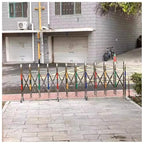 Expandable Stainless Steel Security Gate - Folding Mobile Traffic Barrier with Wheels for Driveway - Colorful Portable Safety Gate for Home & Outdoor Use