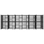 Extra Large Dog Kennel, Black Powder-Coated Steel, Heavy-Duty Outdoor Dog Crate for Large Breeds, 75.6 x 226.8 x 78.7 in, Secure Pet Playpen