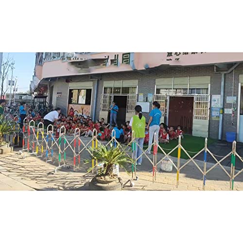 Telescopic Traffic Fence Folding Portable Scissor Gate,Expandable Barrier Gate Folding Barricade Stainless Steels Security Gate Traffic Fence for Driveway, Garage, Quickl,Multicolor-1.5x10m