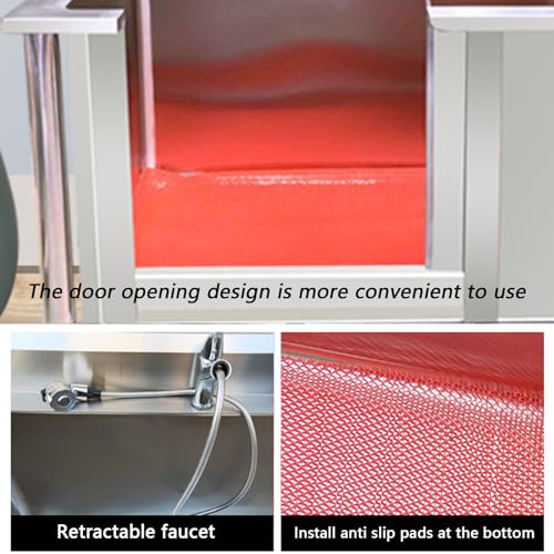 Professional Stainless Steel Dog Bathing Station,Dog Washing Station,Dog Bath Tubs,Dog Grooming Tub,Dog Bathtub,Pet Washing Sink for Home,for Large, Medium, Small Pets(100cm/39.4in/)