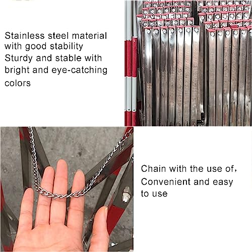 Retractable Stainless Steel Traffic Barrier, Foldable Door with Extendable Metal Posts, Ideal for Garages, Schools, Malls - P-Silver-5m Safety Solution