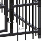 Dog Kennel Enclosure Houses Outside, Black Powder-Coated Steel Cage, Dogs, Outdoor Pet Run, House, Kennels