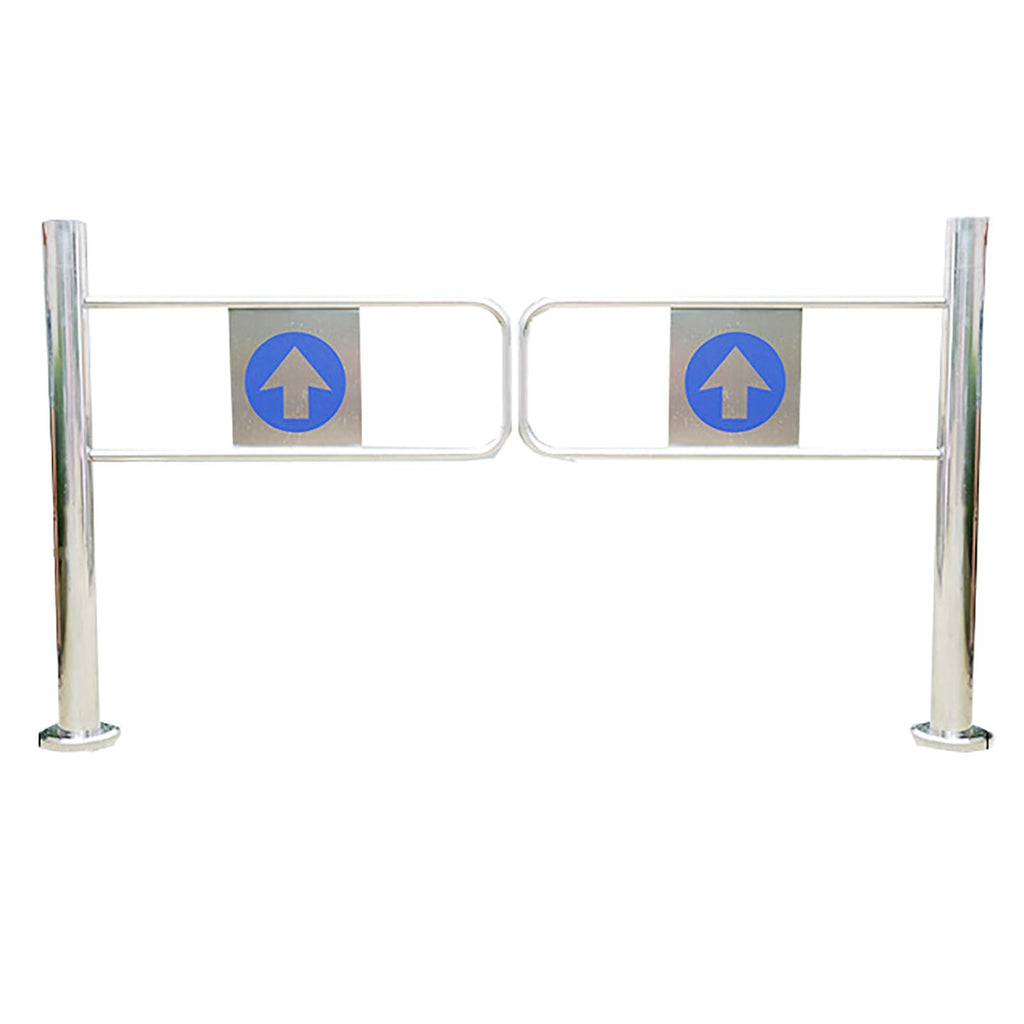 Swing Safety Gate,Automatic Rebound Swing Gate for Supermarket Entrance - Self-Closing One-Way Pedestrian Safety Door, Durable Access Control for Warehouse/Library (Silver, 80x97 cm)