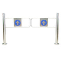 Swing Safety Gate,Automatic Rebound Swing Gate for Supermarket Entrance - Self-Closing One-Way Pedestrian Safety Door, Durable Access Control for Warehouse/Library (Silver, 80x97 cm)