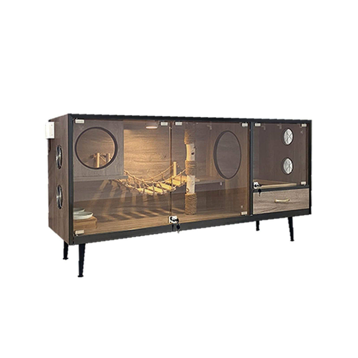 Cat House Luxury Cat Litter Cat Villa Four Seasons General Delivery Room Cat Cabinet Cage Cat House Pet Can Be Customized Cat Villa (Color : Breathable Style)