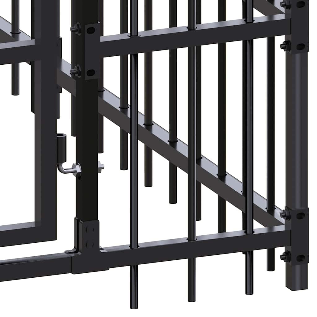 Large Outdoor Dog Kennel, Heavy Duty Powder-Coated Steel Pet Exercise Playpen for Backyard, Weatherproof Metal Dog Run with Secure Locking Gate, 302.4 x 75.6 x 78.7 Inches
