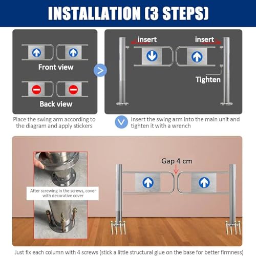 Self-closing swing gate for commercial security and traffic control, durable and reliable barrier for safe access in high traffic areas