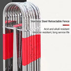 Expandable Retractable Traffic Barrier Gate, 3.6FT/4.9FT Height, Stainless Steel Safety Fence for Schools, Malls, Gas Stations - Silver, 1.5x5m