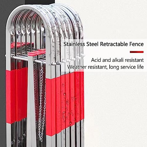 Expandable Retractable Traffic Barrier Gate, 3.6FT/4.9FT Height, Stainless Steel Safety Fence for Schools, Malls, Gas Stations - Silver, 1.5x5m