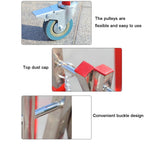 Teles Folding Safety Gate - Movable Stainless Steel Guardrail for Schools, Warehouses & Garages - 1.1m x 7m Outdoor Safety Barrier with Wheels