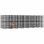 Large Outdoor Dog Kennel, 264.6" L x 75.6" W x 78.7" H Heavy Duty Powder-Coated Steel Dog Run with Lockable Latch, Spacious Metal Pet Playpen Enclosure for Backyards and Patios, Black