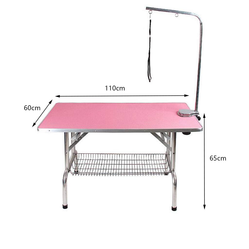 Pet Supplies Grooming Table Dog, Foldable Non-slip Surface Pet Beauty Desk with Accessories Tray