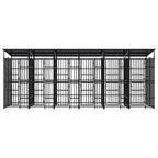 Outdoor Dog Kennel, Steel Exercise Pen & Secure Play Run, Black