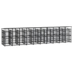 Dog Kennel Enclosure Houses Outside, Black Powder-Coated Steel Cage, Dogs, Outdoor Pet Run, House, Kennels