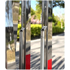Adjustable Stainless Steel Expandable Safety Gate - Mobile Barrier for Parks, Garages & Hospitals - 1.3x4m Traffic Control Solution for Crowd Management