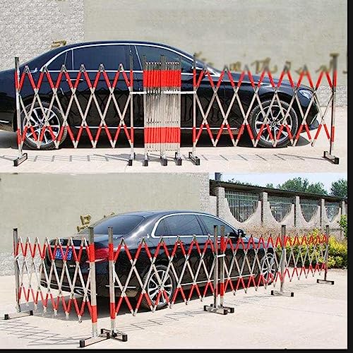 Retractable Stainless Steel Traffic Barrier, Foldable Door with Extendable Metal Posts, Ideal for Garages, Schools, Malls - P-Silver-5m Safety Solution