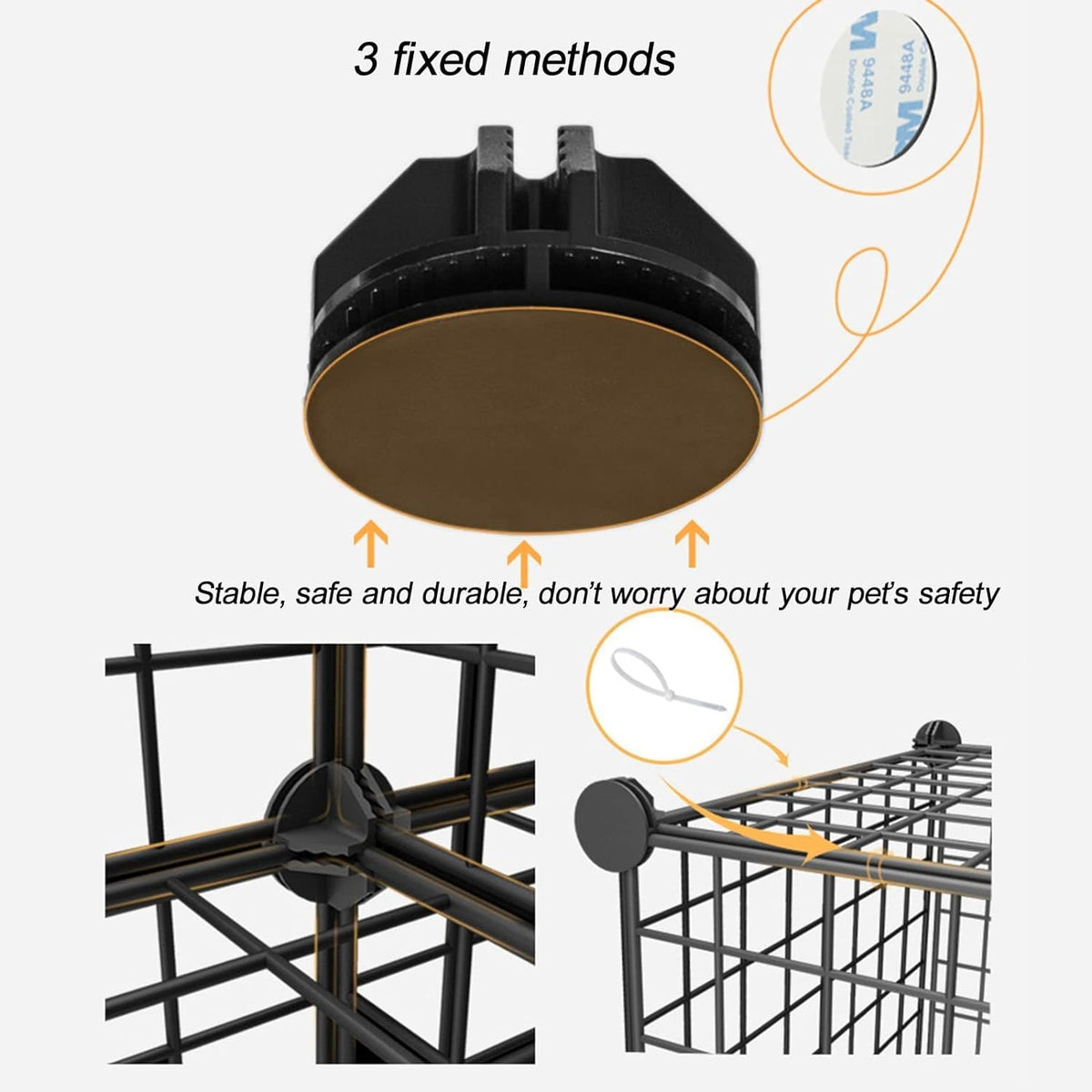 Pet Pen Small Crate for Indoor Pets Pet Crate Indoor Pet Pen with Black Resin Plate DIY Pet Pen