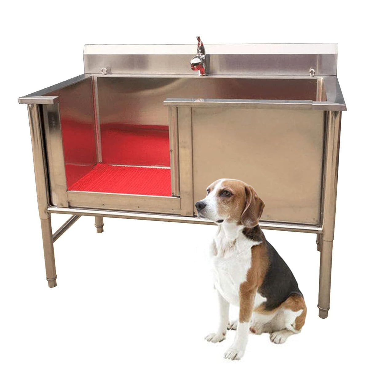 Dog Grooming Tub,Dog Washing Station,Stainless Steel Pet Dog Bathing Station,Professional Pet Dog Bathtub,Pet Wash Station,Washing Sink for Home Right,Dog Tub F,Depth40cm-100 * 60 * 90cm