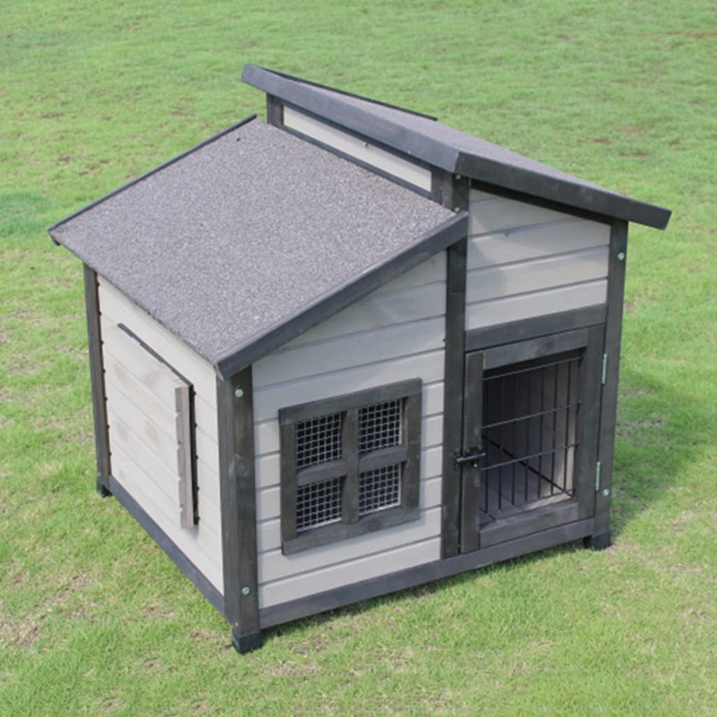 Dog Houses Outdoor Solid Wood Pet House Dog House, Luxury Cabin Rain and Sun Protection, for Large and Medium Pets, Easy to Install (Size : 101.5x110x116)