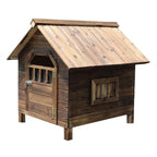 Dog House,Carbonized Wooden Outdoor with Door Window Pet Log Cabin Kennel,Weather Resistant Waterproof Home Pet Furniture,for Small Medium Large Animals (Size : X-Large) ()