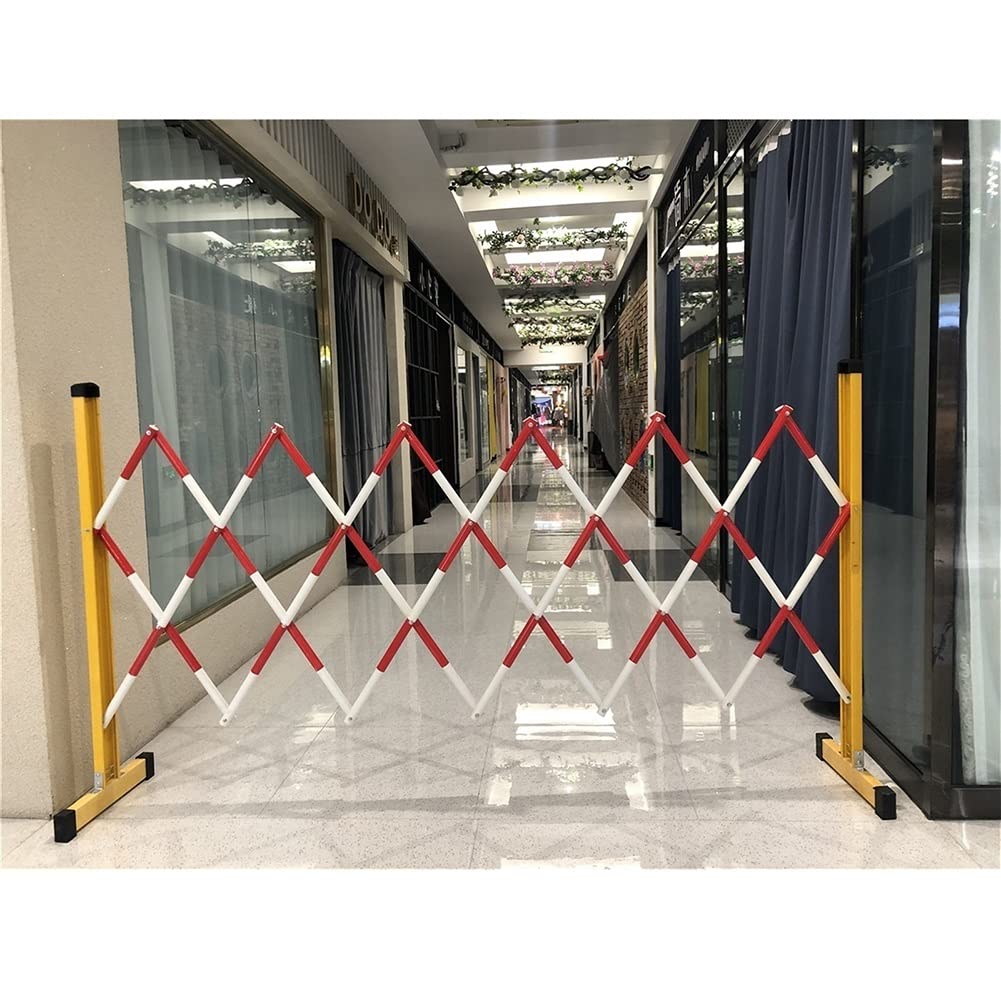 Retractable Metal Traffic Barrier - Portable Folding Gate for Driveways & Safety, Expandable Fence Barrier 1x6m (Red & White) - Ideal for Crowd Control & Events