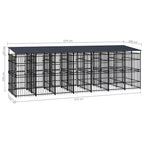 Large Dog Kennel Chicken coopruffland Dog kennelOutdoor Dog Kennel with Roof Steel 138.9 ft虏Suitable for Gardens and courtyards