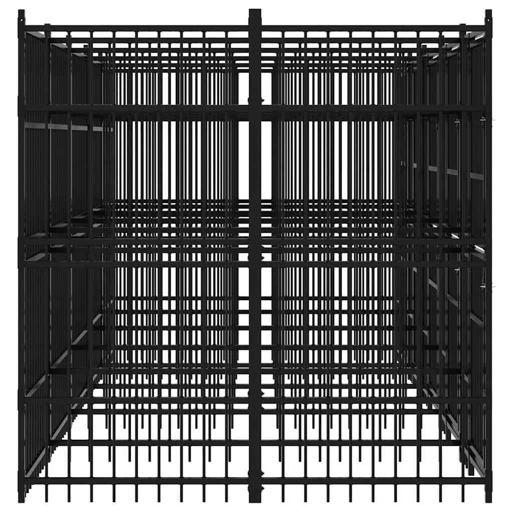 Outdoor Dog Kennel, Heavy-Duty Powder-Coated Steel Pet Enclosure, 99.1 Sq Ft Large Exercise Pen for Backyard, Secure Locking Metal Dog Run, 75.6 x 189.0 x 78.7 in, Black