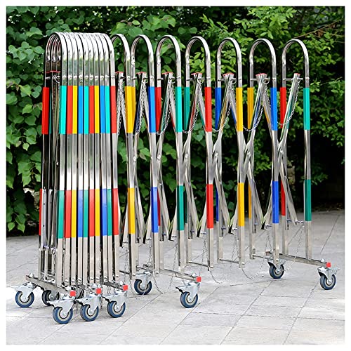 Telescopic Traffic Fence Folding Portable Scissor Gate,Expandable Barrier Gate Folding Barricade Stainless Steels Security Gate Traffic Fence for Driveway, Garage, Quickl,Multicolor-1.5x10m