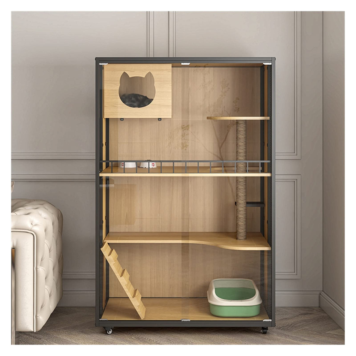 Cat House Cat Villa cat House Large pet cage Super Large Free Space Does not Occupy the Floor cat Cabinet