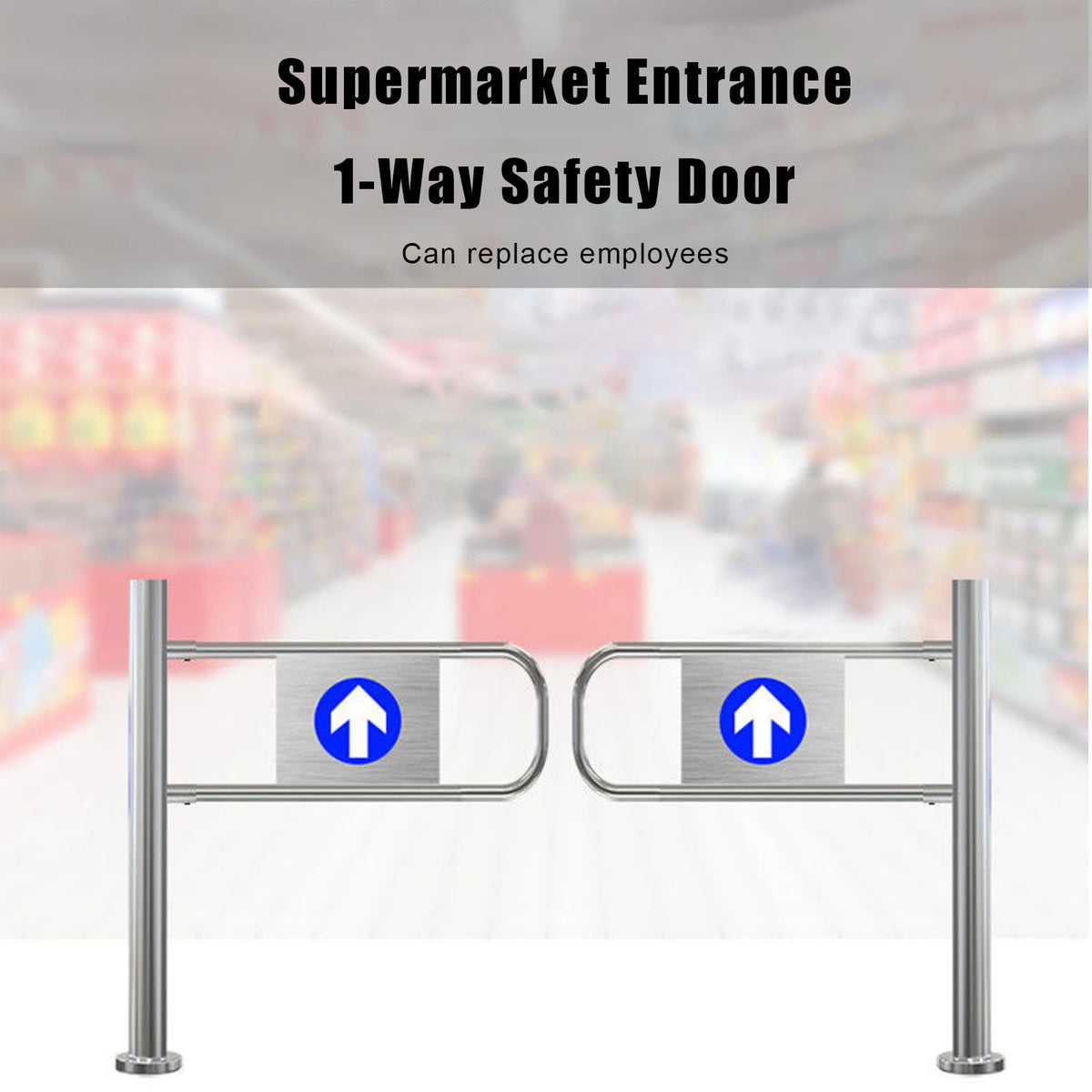 Springloaded Metal Swing Gateautomatic Safety Gate for Markets Librariessecure Access for Pedestrians in Scenic Areas Durable Reliable Design.Right-90×97 Cm