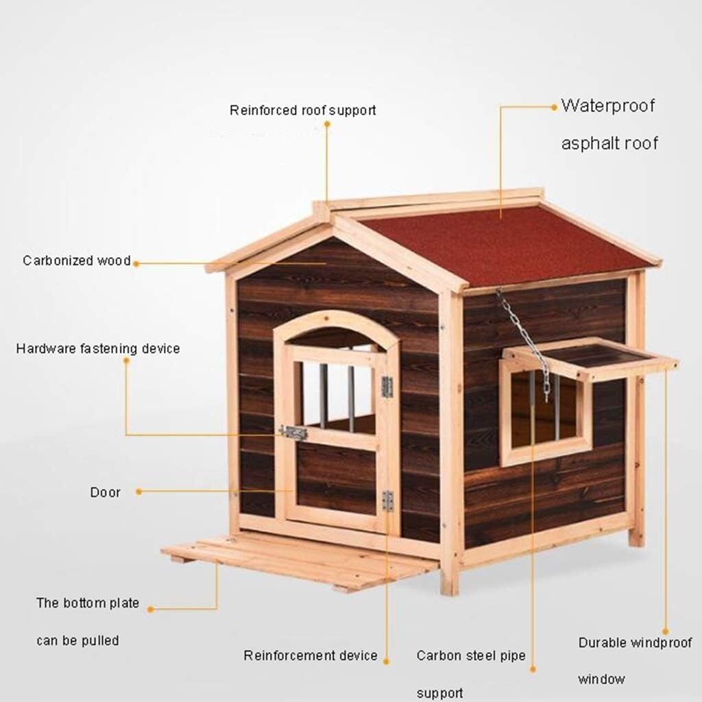 Wooden House Outdoor Cartoon Pet Cage Indoor Pet Supplies Small and Medium-Sized Storage Box Gift Pet House(85x78x88cm)