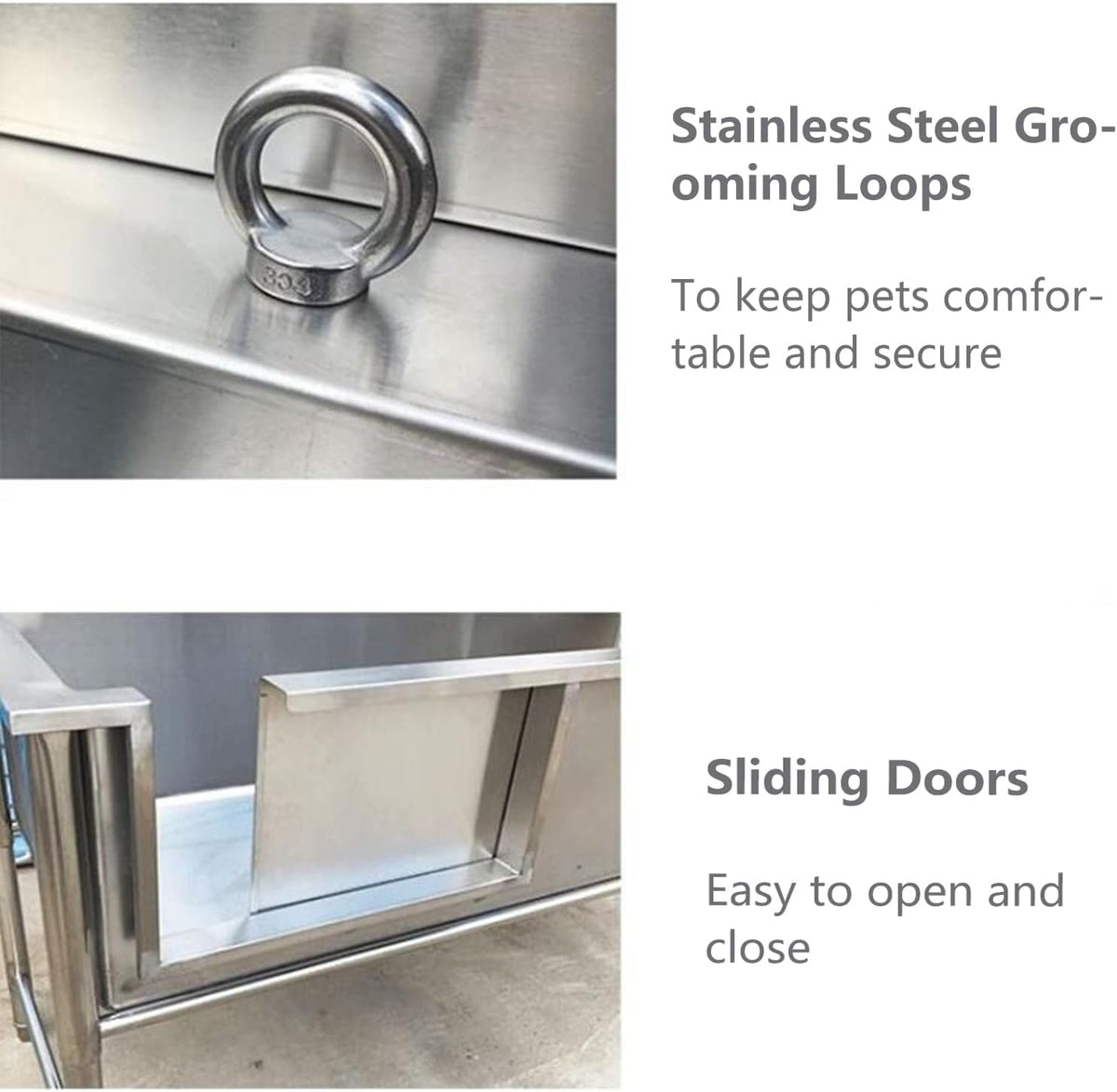 Stainless Steel Bathtub Dog Bath Table Stainless Steel Dog Bathtub Dog Grooming Bathtub Family Pet Dog Washing Table with Tap and Accessories