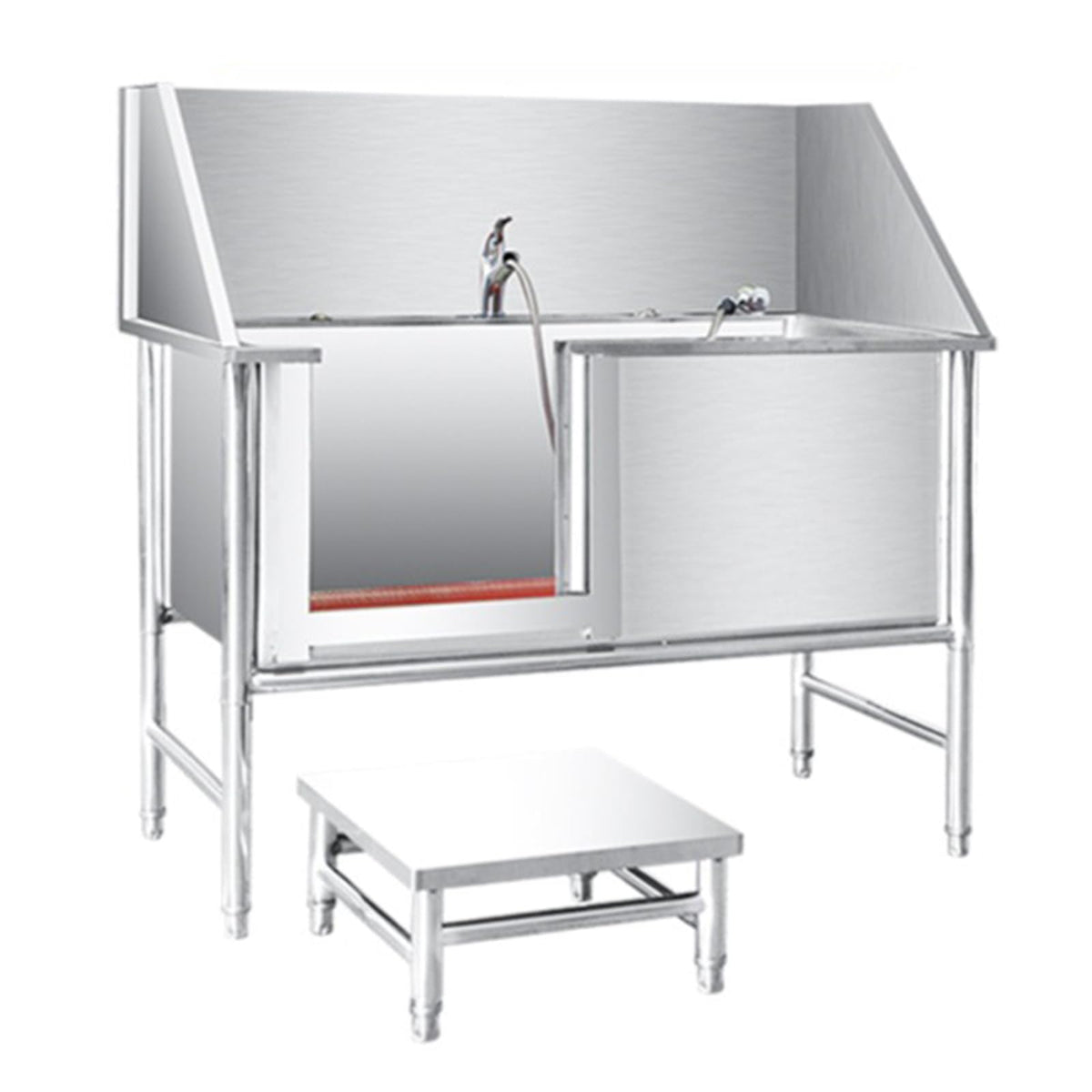 Dog Bath Tub and Wash Station,Large Stainless Steel Dog Grooming tub,Dog Grooming Bathtub Station,Professional Stainless Steel Wash Shower Sink,Pet Bathing Tub,Depth 20in/50cm-40in/100cm