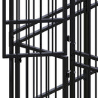 Dog Kennel Enclosure Houses Outside, Black Powder-Coated Steel Cage, Dogs, Outdoor Pet Run, House, Kennels